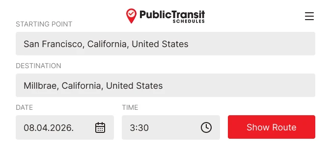 Transit planner screenshot